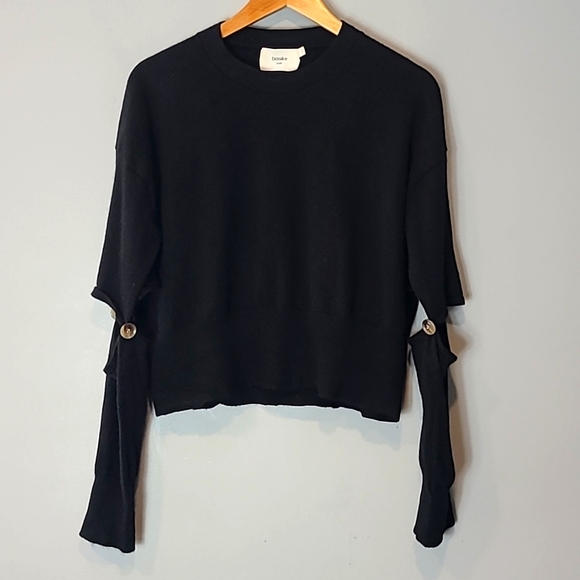 bassike Sweaters - Bassike Knits Cashmere Sweater Button Elbow Cutout 0 Avant Garde